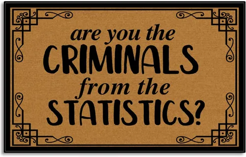 Tapete de bienvenida de interior con texto en inglés "Are You The Criminals", tapete antideslizante para puerta delantera, 30 x 18 pulgadas