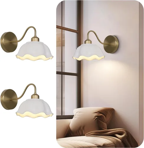 Apliques de Pared Dorados Juego de Dos Luces de Pared Industriales Vintage Modernas Apliques de Granja Iluminación de Pared Interior Lámpara de