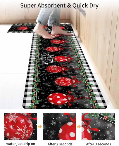 Miniatura 4 de Tapete de baño de bola de Navidad para bañera, antideslizante, de secado rápido y absorbente, tierra de diatomeas, fregadero de ducha, tapete