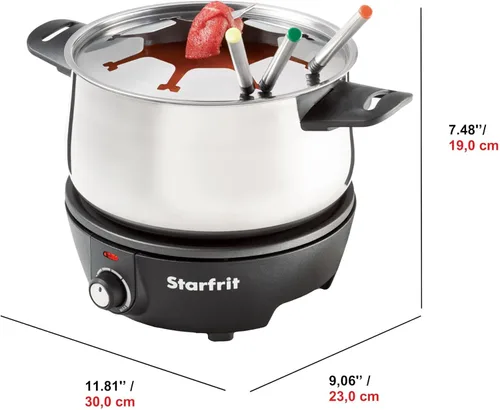 Miniatura 3 de Starfrit Juego de fondue eléctrica de 12 piezas, 3 L, cable magnético de liberación rápida, 1500 W, perfecto para queso y chocolate