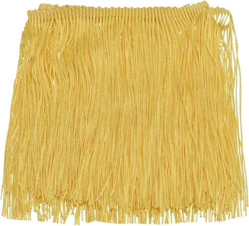 Miniatura 9 de Uxcell 10 yardas y 4 pulgadas beige con flecos de cadeneta - poliéster, estilo bohemio para múltiples ocasiones