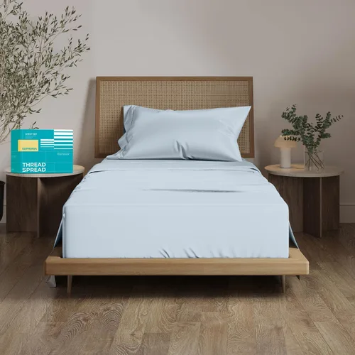 Miniatura 11 de THREAD SPREAD Sábanas 100% Algodón Egipcio Tamaño Twin - 800 Alto Número de Hilos 3 Piezas Sábanas Twin Extra Largas para Dormitorio, Bolsillo