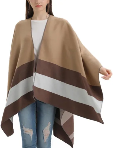 Miniatura 34 de KirGiabo Suéter a Cuadros para Mujer Poncho Capa Abrigo Frente Abierto Manta Chales y Envolturas