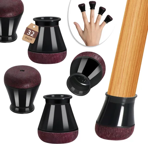 Miniatura 21 de Protectores de suelo para patas de silla cuadrados, protectores de suelo para patas de silla de silicona, tapas de fieltro, fortalecimiento