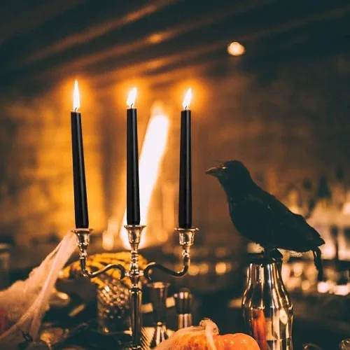 Miniatura 4 de 14 velas cónicas negras sin perfume, 10 pulgadas de alto y 3/4 pulgadas de grosor, 7.5 horas de combustión limpia, velas sin goteo para bodas