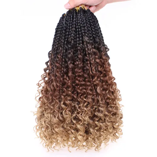 Miniatura 27 de Beverlee Goddess Box - Trenzas de ganchillo de 8 pulgadas, 8 paquetes de trenzas de ganchillo bohemias, extremos rizados, pelo sintético rizado