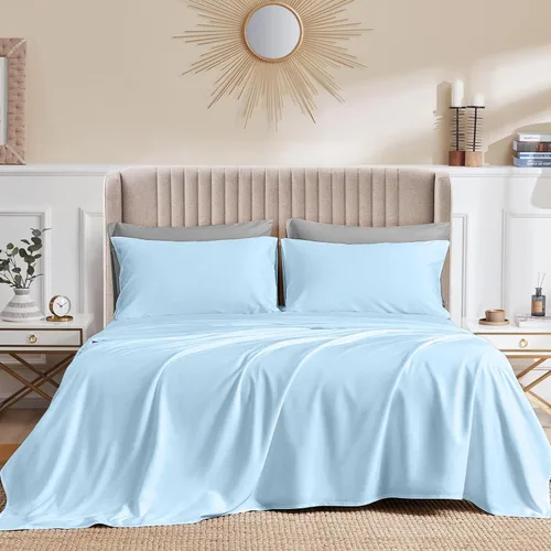 Miniatura 15 de CASA LINEN Alaskan King - Juego de sábanas de 4 piezas de 1000 hilos, juego de sábanas de lujo más suave de hasta 15 pulgadas de profundidad, 100%
