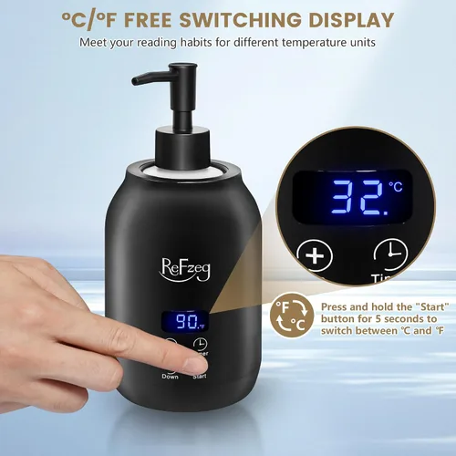Miniatura 5 de Calentador de aceite de masaje, calentador digital profesional de loción eléctrica para spa, calentador de aceite portátil, crema calentada