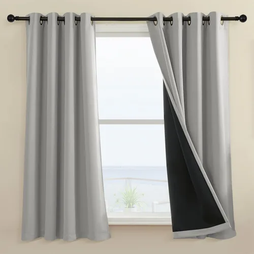 Miniatura 27 de Rutterllow - Cortinas 100% opacas, paneles de cortina con ojales, aislamiento térmico y bloqueo de luz para habitación y sala de estar