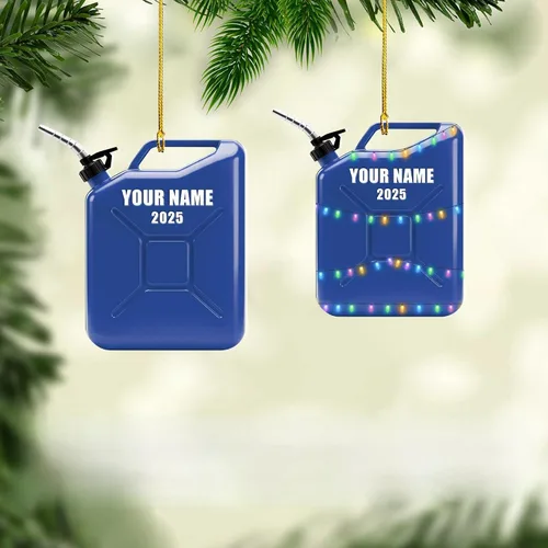 Miniatura 14 de Adorno de Navidad personalizado con bomba de gas, decoración retro personalizada para árbol de vacaciones, recuerdo único para trabajadores