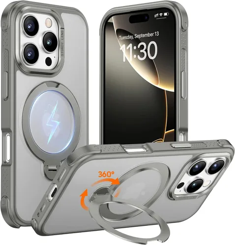 Miniatura 35 de Magnética para iPhone 12 e iPhone 12 Pro Funda, [con Soporte de Anillo Magnético Invisible Giratorio 360°][A Prueba de Golpes][Compatible