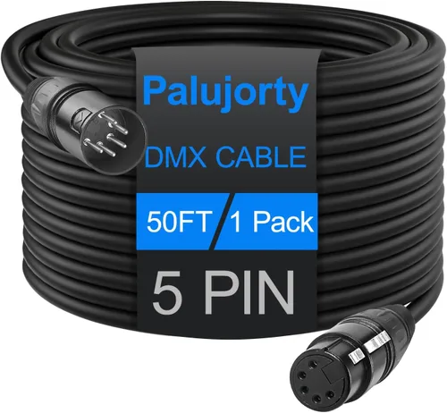 Miniatura 13 de Paquete de 2 cables DMX de 5 pines de 10 pies con 3 conductores para iluminación de escenario y controlador