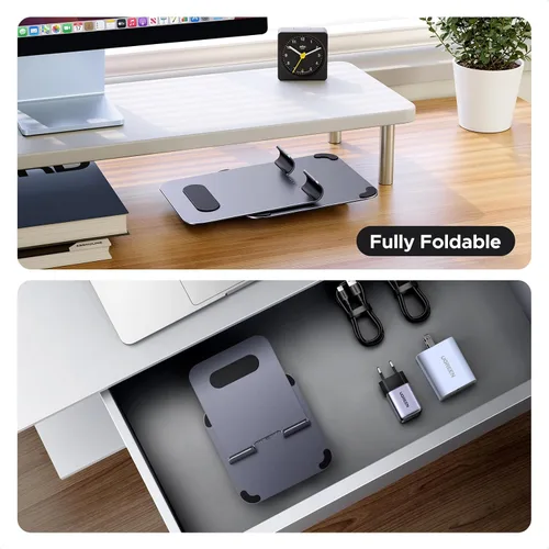 Miniatura 6 de UGREEN Soporte para tablet para escritorio con base giratoria de 360°, soporte de aluminio ajustable de múltiples ángulos, accesorios para el hogar