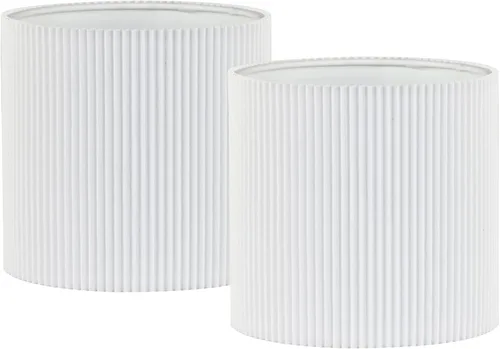 Miniatura 16 de KETTE - Pantallas de lámpara de tela plisada con clip para lámpara de mesa, araña, pared, juego de 2, tambor pequeño, 5.4"×5.4"×H5.2", tela TC