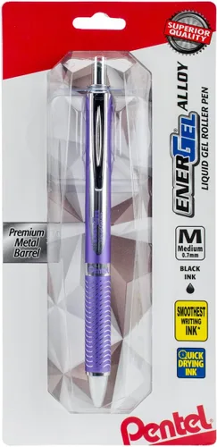 Lapicero de gel líquido Pentel EnerGel de aleación RT premium, Violeta