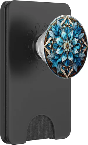 Miniatura 7 de Copo de nieve de invierno flor de invierno vidrieras PopSockets Standard PopGrip
