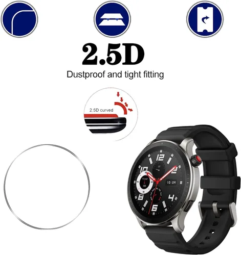 Miniatura 4 de Protector de pantalla de vidrio templado para Amazfit GTR 4, antiarañazos, antirreflejos, antihuellas, compatible con Amazfit GTR 4