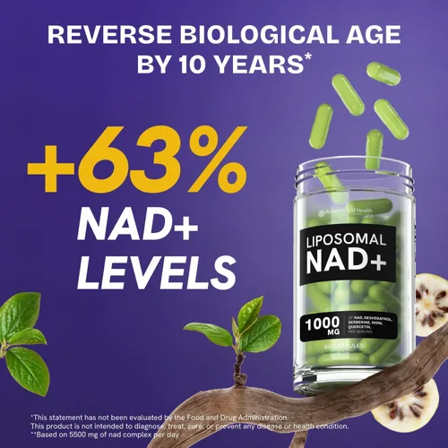 Miniatura 2 de Suplemento liposomal NAD para mujeres con Noni Suplemento de resveratrol NAD 5 en 1 con berberina y quercetina Alternativa al polvo puro NMN