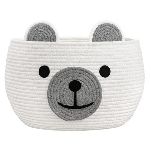 Miniatura 14 de CherryNow Woven Rope Basket, Bear Baskets for Gifts Empty, Large Storage Basket for Living Room Nursery, Decorative Animal Baskets with Handles