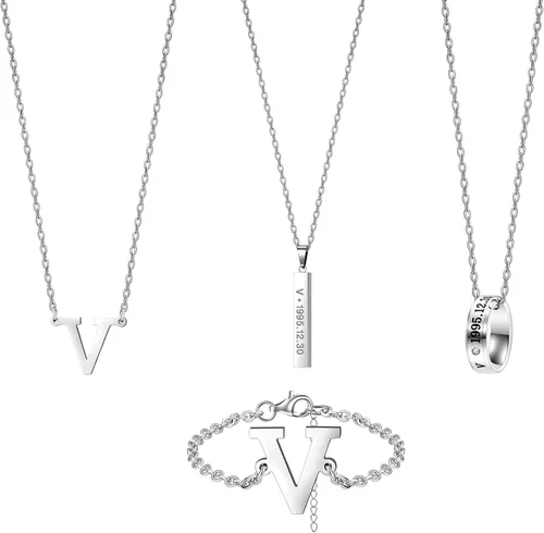 N1 KPOP Bangtan - Juego de joyas para niños, V JUNGKOOK JIMIN JIN JHOPE SUGA RM, collar de acero de titanio, pulsera, anillo para fanáticos del