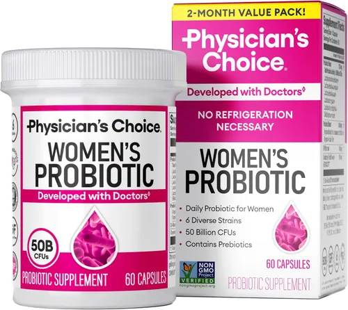 Physician's Choice Probióticos - Equilibrio de PH, Digestivo, UT y Salud Femenina - 50 mil millones de UFC - 6 cepas únicas para mujeres -