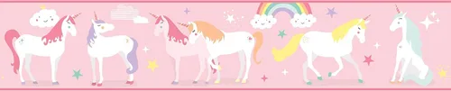 Miniatura 2 de RoomMates RMK11498BD - Papel tapiz adhesivo con diseño de unicornio mágico, color rosa, blanco