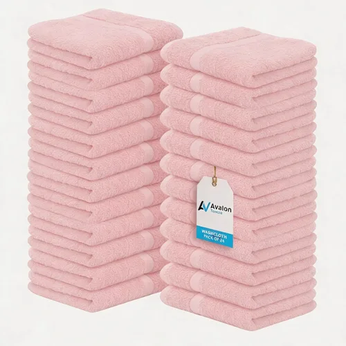 Miniatura 23 de Avalon Towels Toallitas de Algodón – (Paquete de 24) Tamaño 12x12 Pulgadas, 100% Algodón Hilado en Anillo, Toallitas Faciales Suaves y Absorbentes