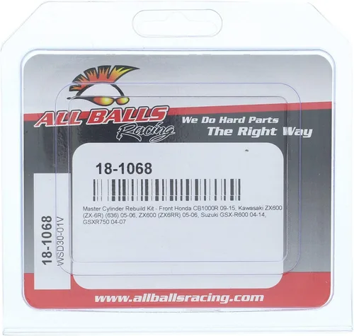Miniatura 4 de All Balls Kit de reconstrucción de cilindro maestro Racing 18-1068 compatible con/reemplazo para Honda CB1000R 2009-2015, Kawasaki ZX600 (ZX-6R)