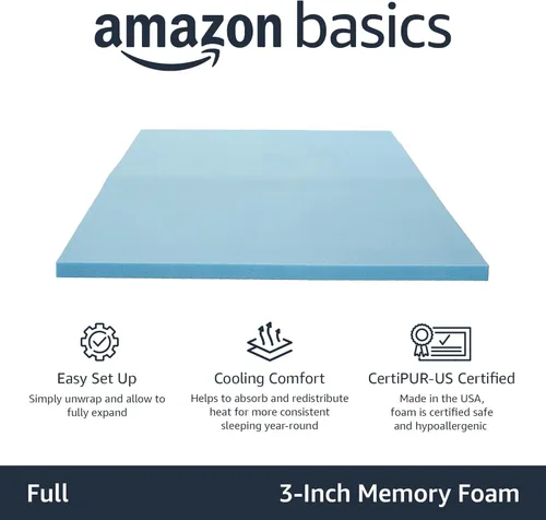 Miniatura 2 de Cubrecolchón de espuma viscoelástica con gel de enfriamiento de Amazon Basics