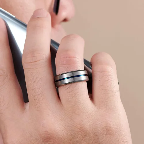 Miniatura 8 de Newshe - Juego de anillos de boda para él y para ella, de tungsteno y plata esterlina, con circonia cúbica, para la pareja, tallas 5 a 12