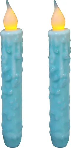 Miniatura 11 de CVHOMEDECO. Velas de cera real sumergidas a mano, funciona con pilas, temporizador, velas cónicas sin llama primitivas del país, 6-3/4 pulgadas