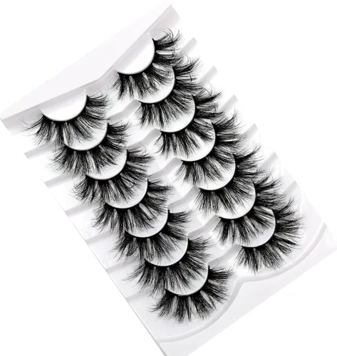 Miniatura 601 de Pooplunch - Pestañas postizas finas de visón sintético, estilo ojo de gato, naturales, cruzadas, tipo racimo, efecto 8D de volumen, tiras