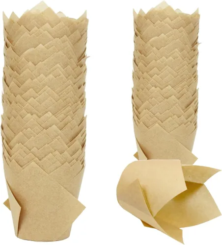 Miniatura 13 de 150 piezas de forros para magdalenas y cupcakes con tulipán, tazas de papel para hornear, envoltorios para cupcakes a prueba de grasa para Negro