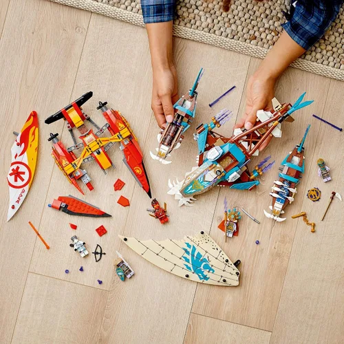 Miniatura 6 de LEGO NINJAGO Catamarán Sea Battle 71748 Kit de construcción; juego ninja con juguetes de catamarán y NINJAGO Kai, Jay y Zane; el mejor regalo
