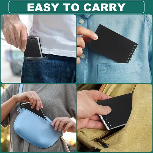 Miniatura 6 de Qilery 2 unidades de papel cuadriculado impermeable de 3 x 5 pulgadas, bloc de notas de bolsillo para todo tipo de clima, bloc de notas de policía