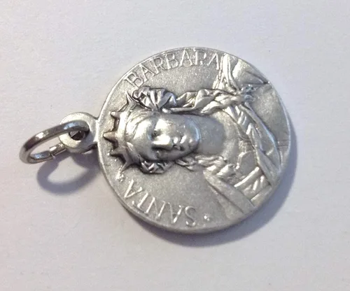 Miniatura 5 de Medalla de plata Santa Bárbara - Patrona de los bomberos - Hecho en Italia, Latón