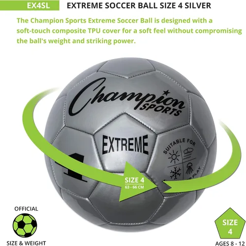 Miniatura 3 de Champion Sports Extreme Series - Pelota de fútbol compuesto Tamaños 3, 4, 5 en varios colores, 4