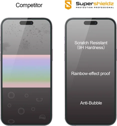 Miniatura 3 de Supershieldz (2 Pack) Diseñado para iPhone 14 Pro Max (6.7 pulgadas) Protector de pantalla de vidrio templado con (Bandeja de fácil instalación)