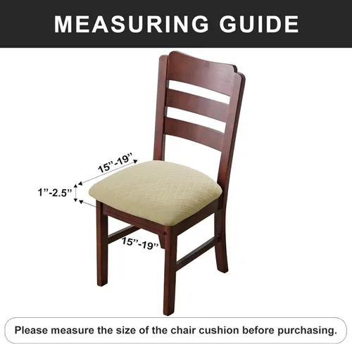 Miniatura 3 de Genina Fundas de asiento impermeables para sillas de comedor, fundas para sillas de comedor y cocina (beige, 4 piezas)