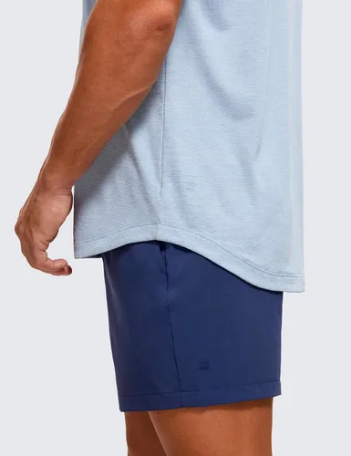 Miniatura 4 de CRZ YOGA Crewneck Workout Shirts for Men - Quick Dry Running Athletic T-Shirts Lightweight Basic Tops