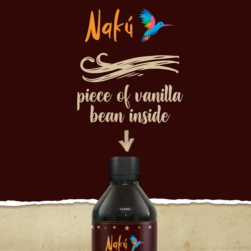 Miniatura 3 de Naku Extracto de vainilla mexicana, puro y tradicional con un trozo de vainilla en el interior, perfecto para hornear, postres (8.3 onzas)