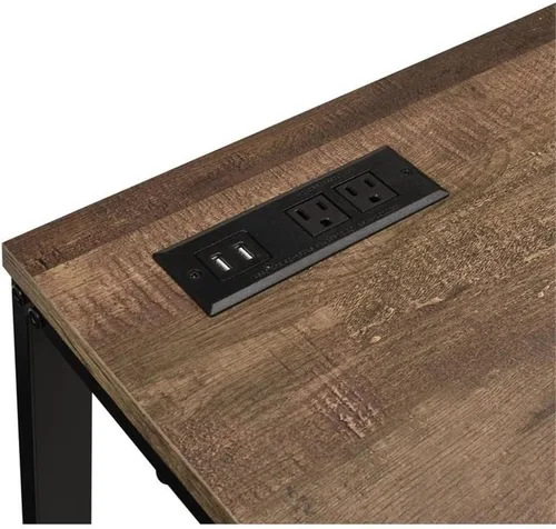 Miniatura 7 de Acme Tyrese Escritorio rectangular de madera con puerto USB en nogal y negro
