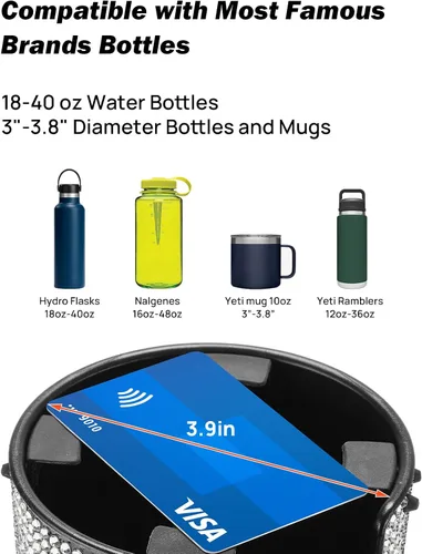 Miniatura 5 de JOYTUTUS Expansor de Portavasos de Automóvil Mejorado con Base Desplazada, Apto para YETI, Hydro Flask, Expansor de Portavasos Grande para Automóvil