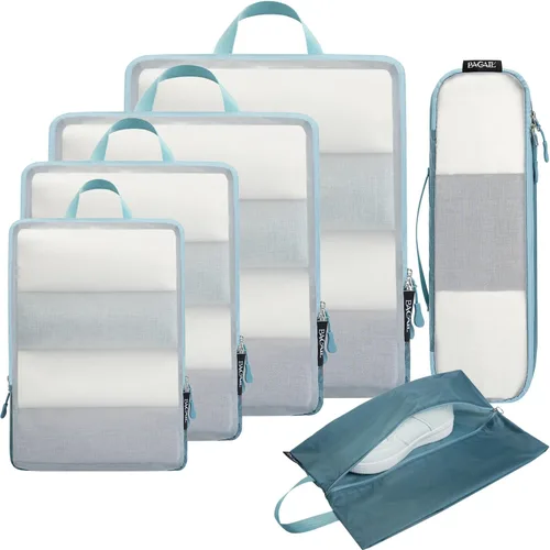 Miniatura 48 de BAGAIL 4 Set/6 Set Ultraligero Compresión Embalaje Cubos Organizador de Embalaje para Accesorios de Viaje Equipaje Maleta Mochila