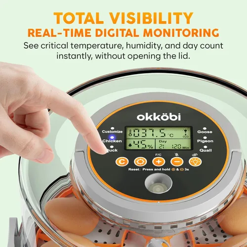Miniatura 7 de Incubadora de 12 huevos con giro automático de huevos y control de humedad - Ajuste de temperatura - incubadoras para incubar huevos - Candler