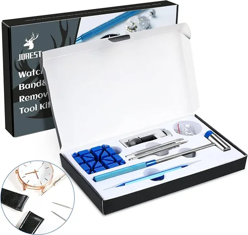 Miniatura 9 de JOREST Kit de herramientas para correa de reloj, kit de reparación para ajuste de correa de reloj, reemplazo y cambio de tamaño, con herramienta