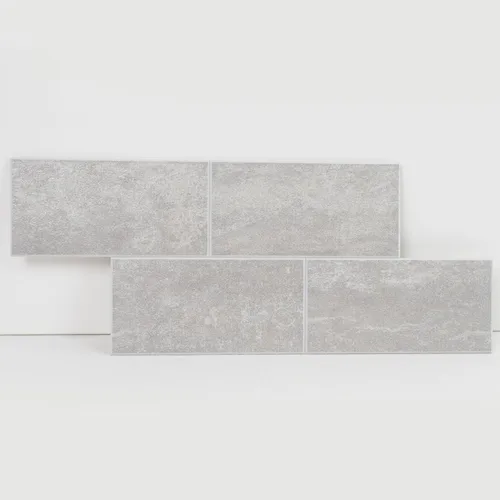 COLAMO Azulejos de Metro Grandes Rígidos de Despegar y Pegar de 6"x12" Swatch Gris Blanco, Azulejos de Piedra Sintética para Salpicadero de Pared de