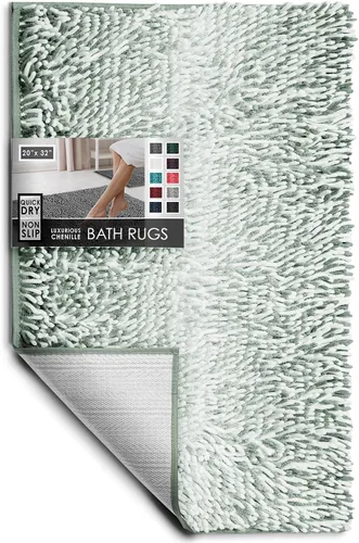 Miniatura 72 de Hearth & Harbor Alfombras de baño, tapete de baño de chenilla - Alfombras de baño lavables a máquina para baño con respaldo antideslizante de goma
