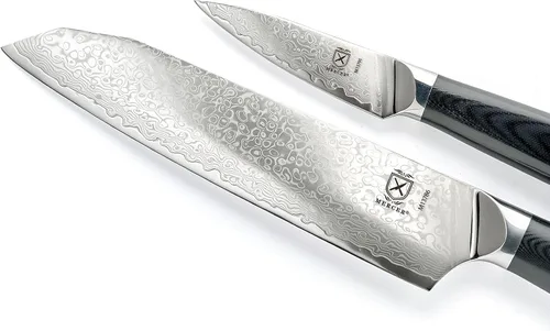 Miniatura 3 de Mercer Culinary Juego de cuchillos de pelar Santoku de alta calidad de 7 pulgadas y 3.5 pulgadas, asas G10