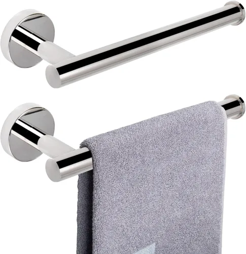 Miniatura 20 de NearMoon Soporte para Toalla de Mano/Anillo para Toalla, Barra de Toalla de Mano de Acero Inoxidable Gruesa para Baño, Estante para Toallas Montado